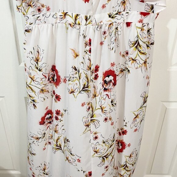 RoseGal - White Floral Romper with Skirt - Picture 12 of 14